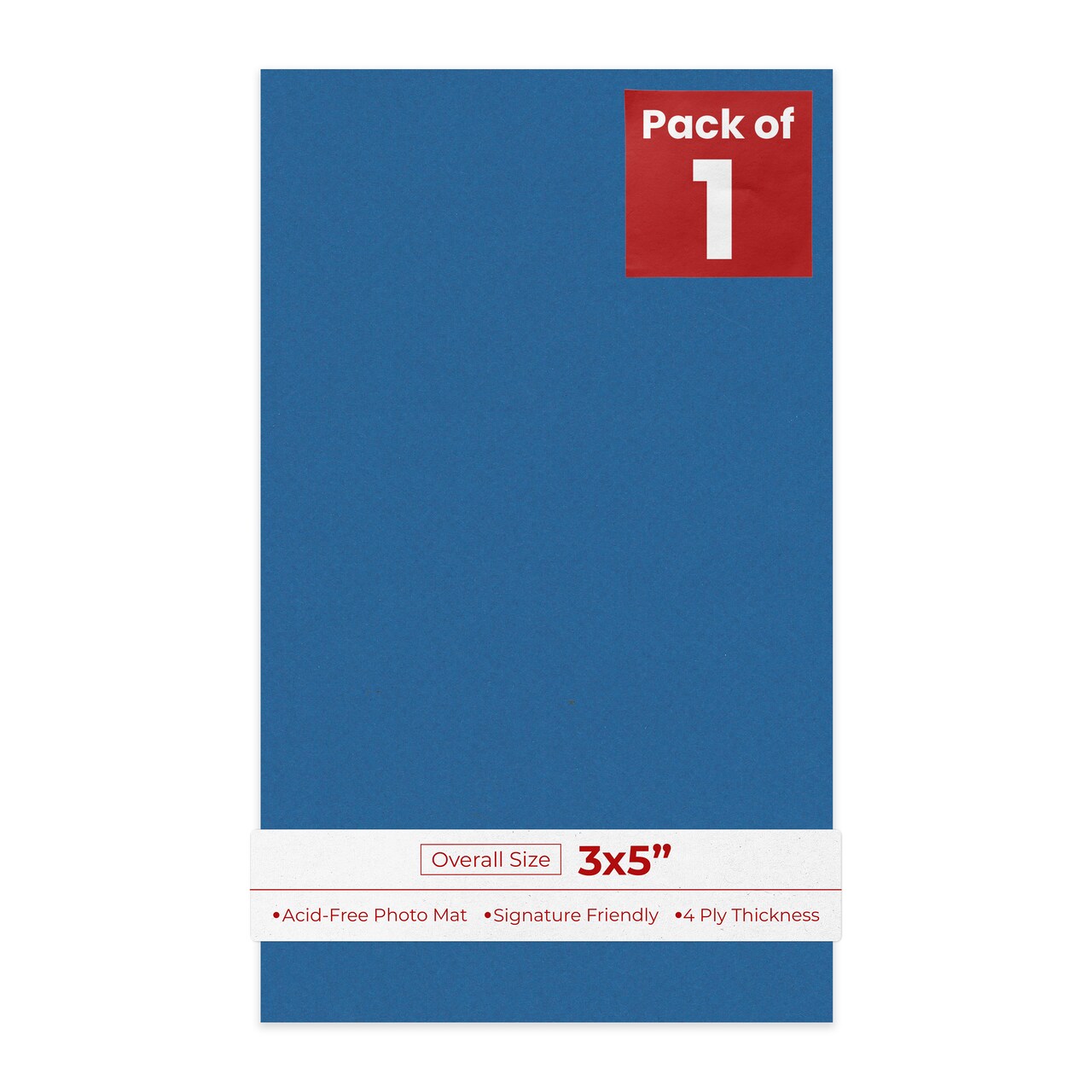 Royal Blue 3x5 Inch Uncut Mat Board - Blank Sheets, No Opening